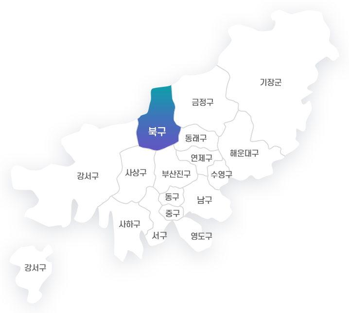 금정구, 기장군, 해운대구, 북구, 동래구, 연제구, 수영구, 부산진구, 강서구, 사상구, 동구, 남구, 중구, 사하구, 서구, 영도구