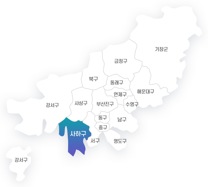금정구, 기장군, 해운대구, 북구, 동래구, 연제구, 수영구, 부산진구, 강서구, 사상구, 동구, 남구, 중구, 사하구, 서구, 영도구
